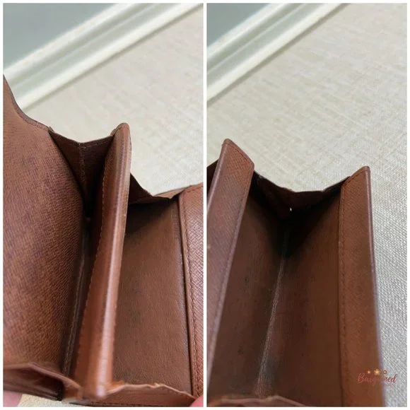 Authentic LOUIS VUITTON Vintage Brown Monogram Small Bifold Wallet RA0930